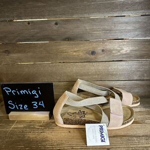 New Girls Primigi Crisscross Boho Italian Brand Leather Sandals Size 2.5 Y/EU 34